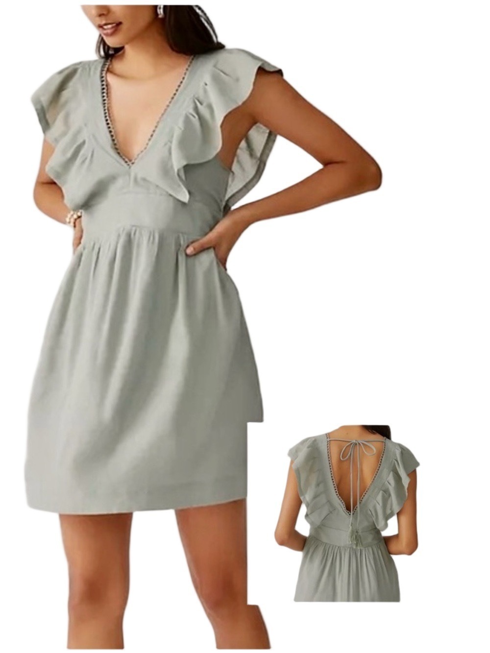 BY ANTHROPOLOGIE Flutter Sleeve Lightweight Dress